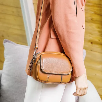 

5 colors Women Genuine Leather Handbags Fashion Ladies Shoulder CrossBody Bag Messenger Bags small Size Women Bags Tote Bag