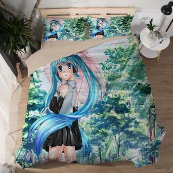 

Japanese Anime Character Bedding Sets Twin Queen King Size Duvet Cover sets Pillowcase Girls bedclothes 3d tree Home Textiles
