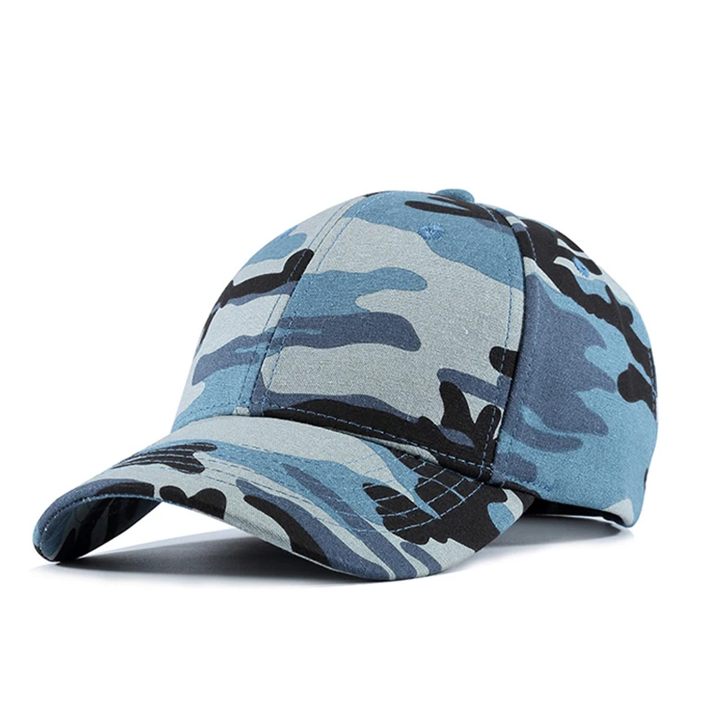 Baseball Cap Men Military Dad Hat Hip Hop Adjustable Curved Bill Blue Cotton Sports Outdoor Accessory (2)