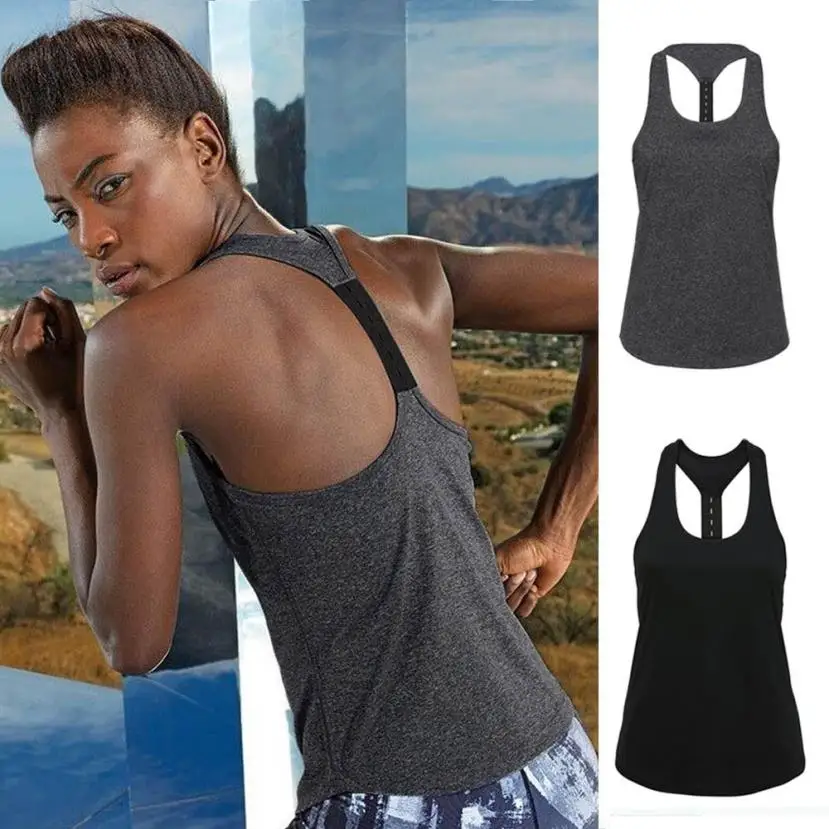 NEW Summer Solid Loose Women Vest Fitness Tank Top Running Ladies Gym Sleeveless Sports Blouse