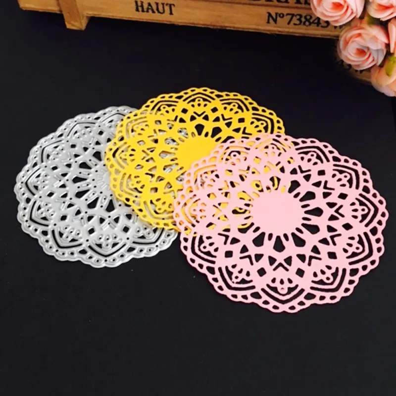 Цветок Doily ремесло высечки Металлические высечки для DIY скрапбукинга Новые карточные трафареты с тиснением Troqueles ремесленные штампы