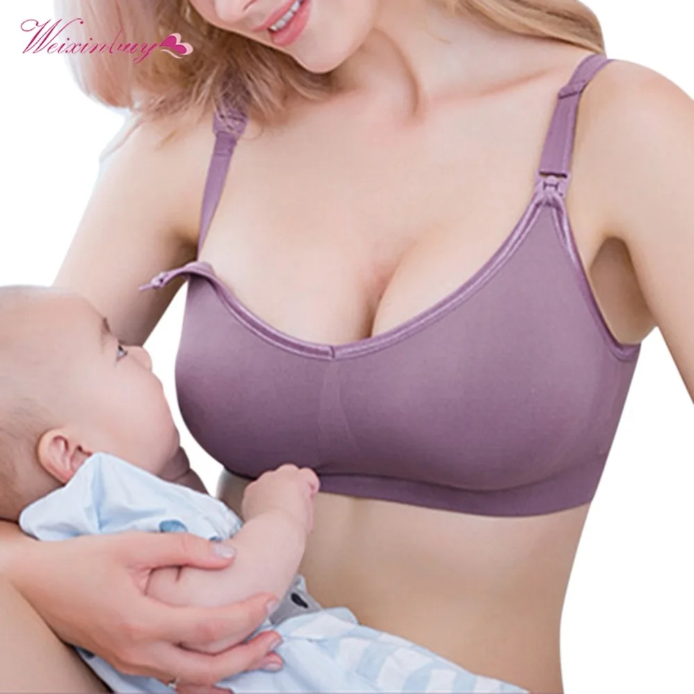 

WEIXINBUY Nursing Bra Maternity Breastfeeding Bra Prevent Sagging for Pregnant Women Underwear Plus Size Breast Feeding Bra