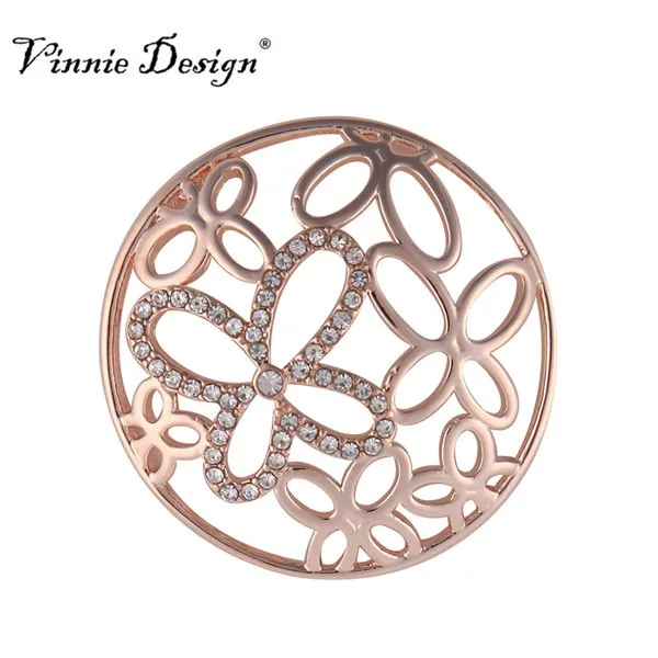 Vinnie дизайн ювелирных изделий 3D кристалл монета с бабочкой диск поместится в 35 мм подвеска в виде монеты кулон ожерелье 10 шт./партия