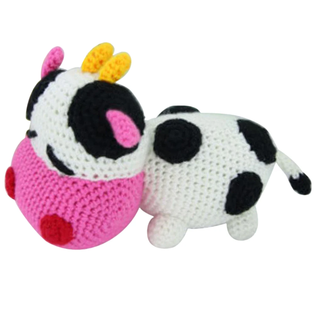  2 Sets Cute 3D Cow Sheep Crochet Kit for Kids Adults Handmade Knitting Stuffed Toys Home Ornaments