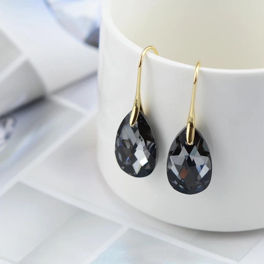 BAFFIN Water Drop Earrings Women Fashion Genuine Crystals From SWAROVSKI Silver Color Pendant Pendientes 2018 Mothers Day Gift