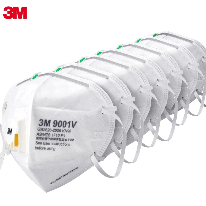 

25pcs 3M 9001V 9002V PM2.5 Dust Mask Against Fog and Haze Anti-influenza Exhalation Valve KN90 Particulate Mask