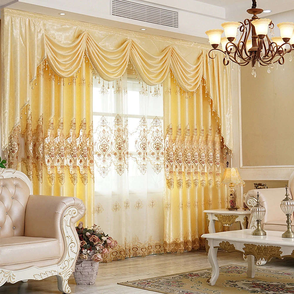 Custom Curtains Luxury European Water Soluble Openwork Embroidery