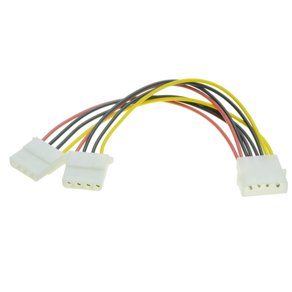 

4Pin Molex Power Supply Extension Cable Male 1 to 2 Female Ports Power Cable IDE Power Port Multiplier D Plug Y Splitter