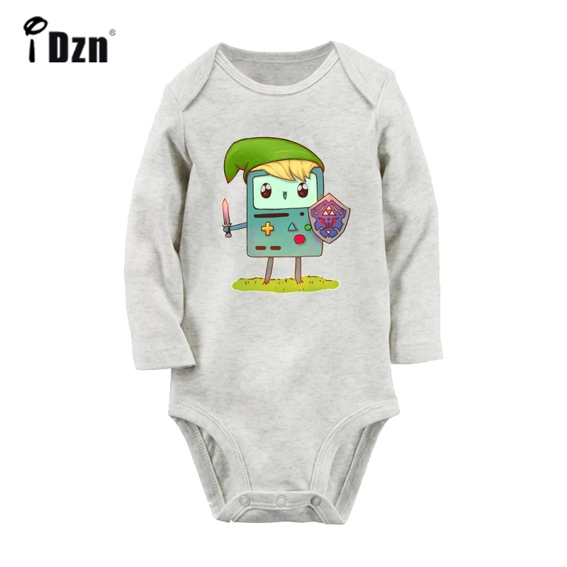 Funny Adventure Time Beemo BMO Cosplay Legend of Zelda Art Design Newborn Baby Bodysuit Toddler Onsies Jumpsuit Cotton Clothes - Цвет: JaBaby1273GC