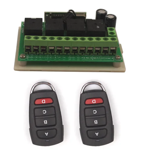 Sleeplion 315/433MHz 12V 4CH пульт дистанционного управления контроль за дверью гаража беспроводной пульт дистанционного управления вкл. Выкл. Система передатчик приемник модуль - Цвет: 2X Control 315MHz