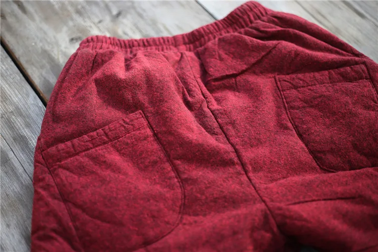 NINI WONDERLAND зимние Плотные хлопковые теплые штаны женские жаккардовые брюки с хлопковой подкладкой женские повседневные штаны-шаровары с эластичной талией