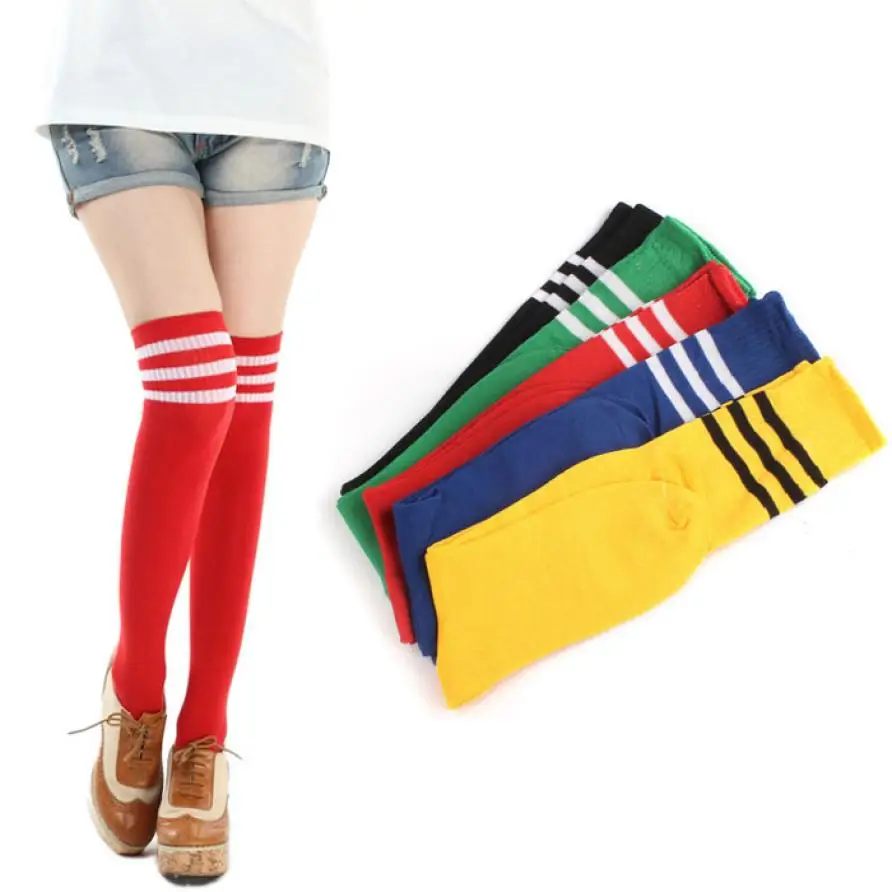 

Newest THIGH HIGH SOCKS Over Knee Girls Sock Womens Socks Cheerleader Youthful Style High Quality Useful Breathable Soxs Hocok