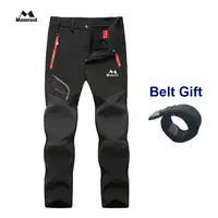 Oversized Camping Trekking Hiking Climbing Skiing Fishing Winter Waterproof Pants Men Fleece Outdoor Soft shell Trouser Sports