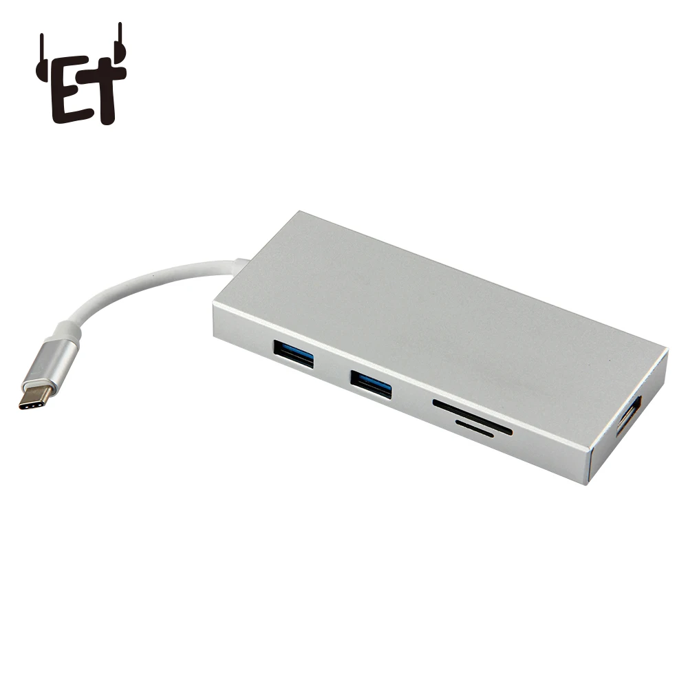 

ET Type C Adapter 3 Port Hub Splitter USB Charging HDMI TF SD Card USB Adapter 7 in 1 Multiport Hub Converter for iPhone Android