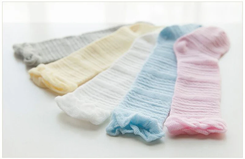 Летние Стильные длинные носки для малышей сетчатые тонкие Гольфы выше колена хлопковая смесь Дышащие носки для новорожденных, гетры для малышей