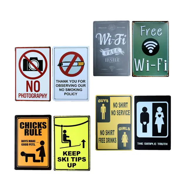 Wifi Free Bar Indicator Vintage Metal Signs Home Decor Tin Wifi Free Bar Indicator Vintage Metal Signs Home Decor Tin Pub Decorative Plates