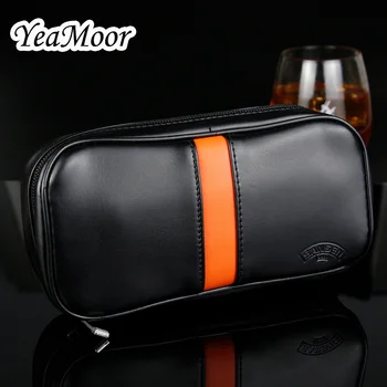 

Multi Choices Smoking Bag Large Capacity Tobacco Pipe Leather Bag for 2 Pipes Zipper Smoking Case with Indepent Tobacco Pouch