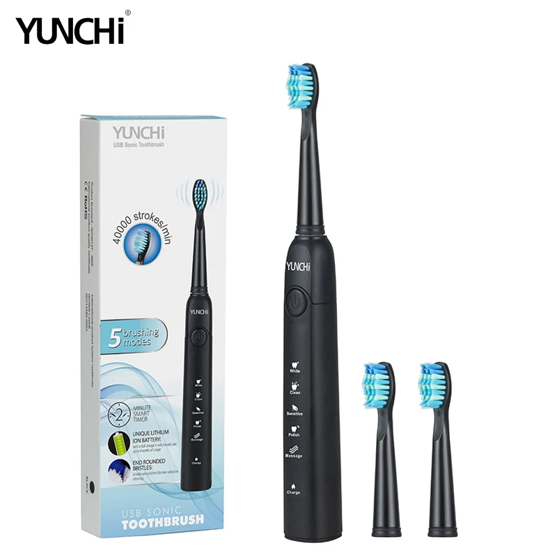 Yunchi Electric Toothbrush Ultrasonic Brush Replaceable Brush Heads USB Rechargeable Whitening Teeth Brush Heads Toothbrush Box Yunchi Electric Toothbrush Ultrasonic Brush Replaceable Brush Heads USB Rechargeable Whitening Teeth Brush Heads Toothbrush Box