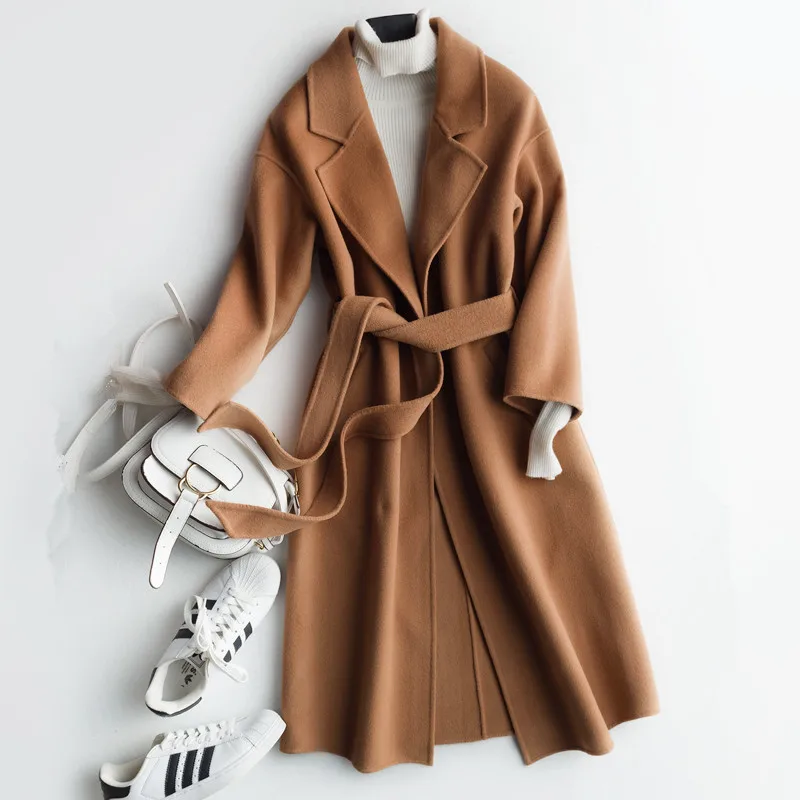 

2018 New Korean Winter Coat Women Double-faced Wool Coat Female Autumn Women Cashmere Jacket Casaco Feminino F11221