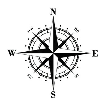 

15cm*15cm Art Design Vinyl NSWE Compass Car Stickers Decals Black/Silver S6-3505