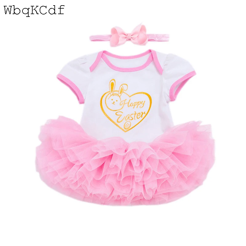 

My First Easter Baby Rompers Summer Newborn Baby Costumes Sets Girls Infant St. Patrick Dress Suits Baby 1st Birthday Outfits