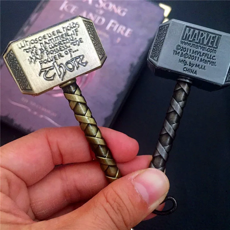 Супер герой Mjolnir оловянный брелок игрушка Мстители Тор молот Тора для мужчин аксессуар