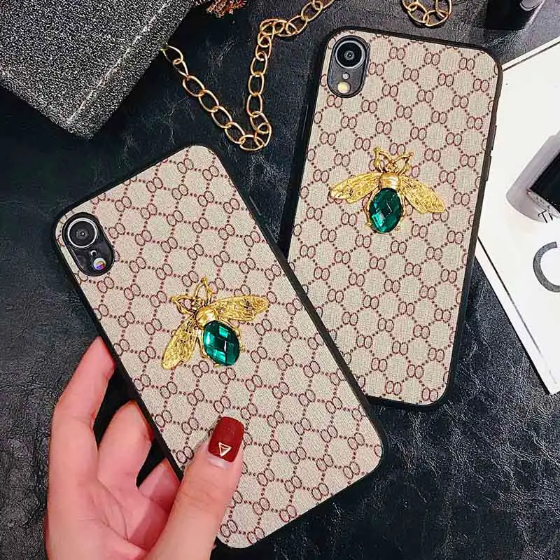 

Fashion Luxury Bee PU Silicone Phone Case For Huawei Mate 10 20 P10 P20 pro Nova 3I 2S 4 Case Printed Square Lattice Soft Cases