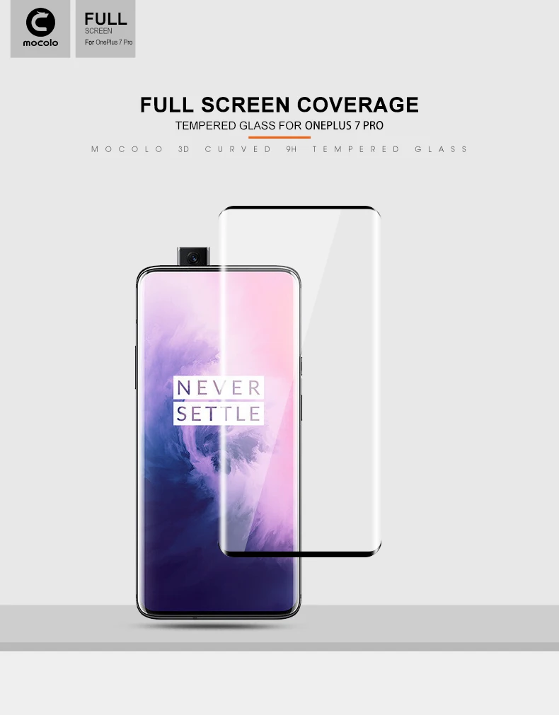 Mocolo 3D изогнутое полноэкранное Стекло 9H для OnePlus 7T стеклянная пленка полное покрытие Защита экрана для One Plus 7 Pro закаленное стекло