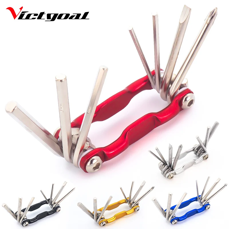 

VICTGOAL Bicycle Tool Kit Alloy 7 in 1 Bicycle Repair Tool Multi Repair Tool Kit MTB Hex Spoke Wrench Screwdriver Cycling Tools