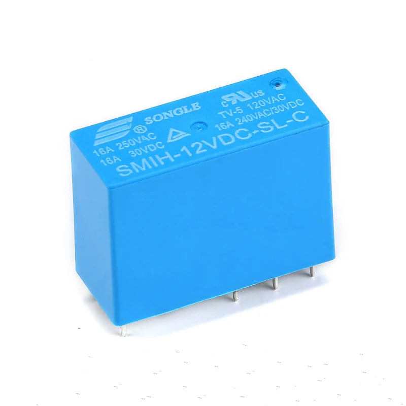 

Free shipping 10pc Original SMI-12VDC-SL-2C 8pin 5A DC Power Relay PCB Type blue color Compound type