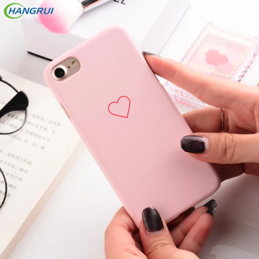 

Hangrui for iphone 7case new style Couples Love Heart Painted Ultra Thin Phone Case Hard PC cases For iphone 6 7 8 6s plus capa