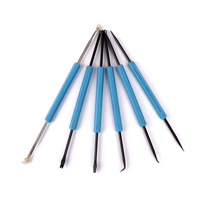 Cheap 6 in 1 Steel Solder Assist BGA PCB Repair Tool Set Precision Electronic Components Welding Grinding Cleaning Hand Tools