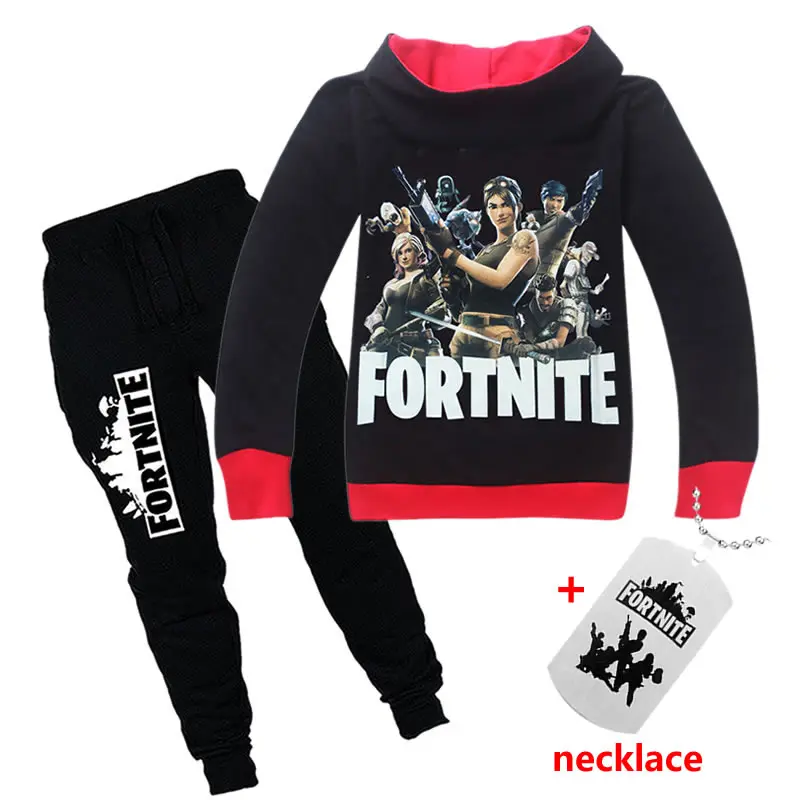 

Hot Game Fornite 2019 New Children Tracksuits Set Fortinet Tshirts Casual Kids Boys Suit Tee Girls Tops Coat+ Pants 2pcs Cotton