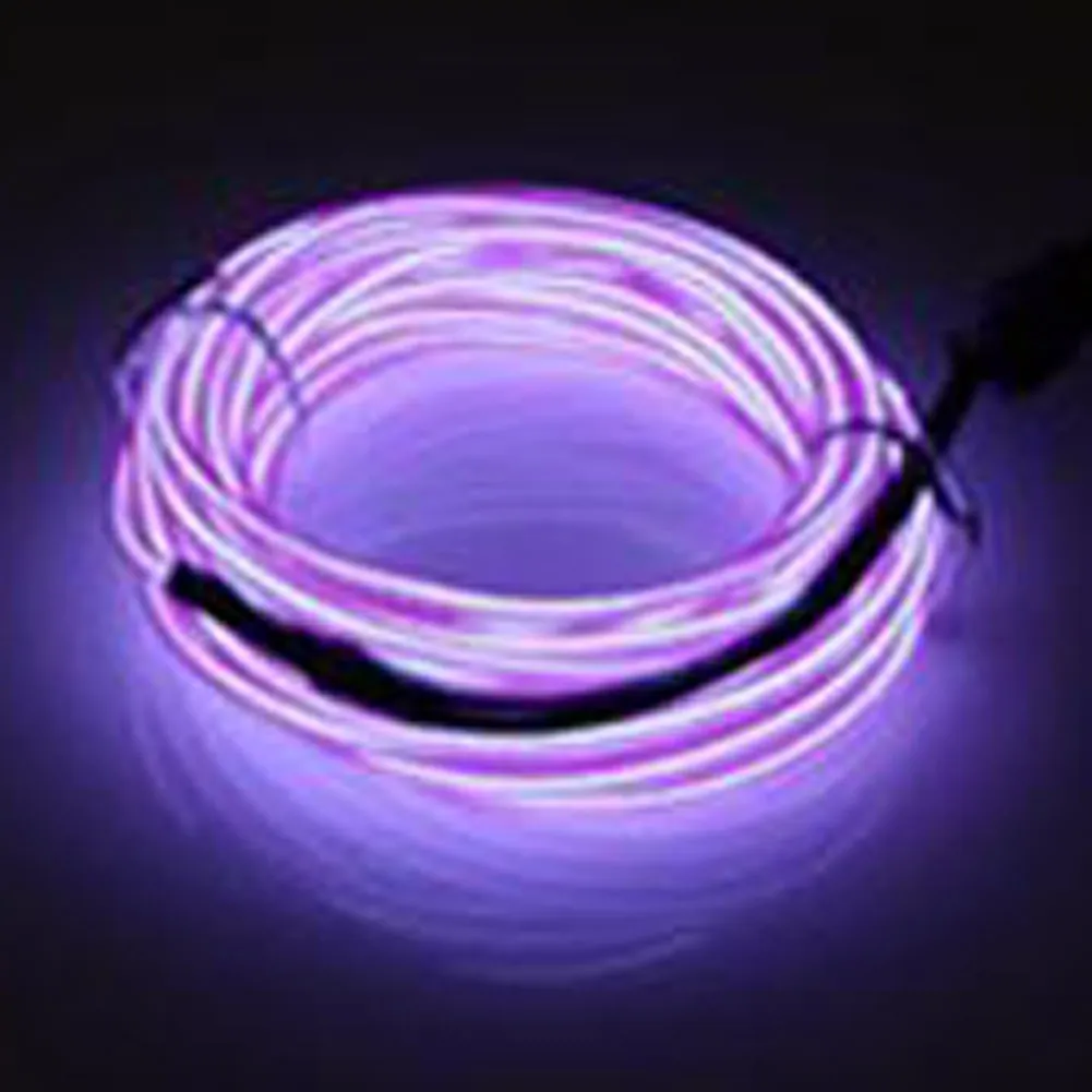 DC12V 5M Neon LED EL Draht Kabel Lampe Glow String Licht Tube Dekoration Lila