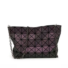 2016 Famosas Marcas de Las Mujeres BaoBao Bolso Geometría Lentejuelas Espejo Saser Llano Plegable Bolsas de Mensajero Bolsos de hombro de la Cadena Luminosa