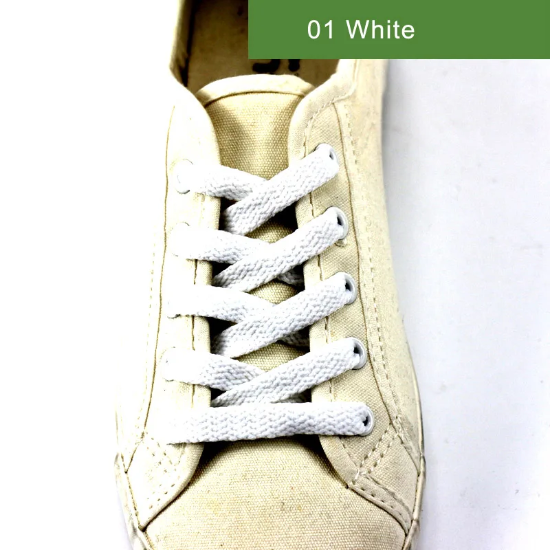 Новинка, 1 пара шнурков, плоские цветные светодиодные шнурки для обуви, модная парусиновая обувь, цветные шнурки для мальчиков и девочек, длина шнурка: 60-200 см - Цвет: 01 White