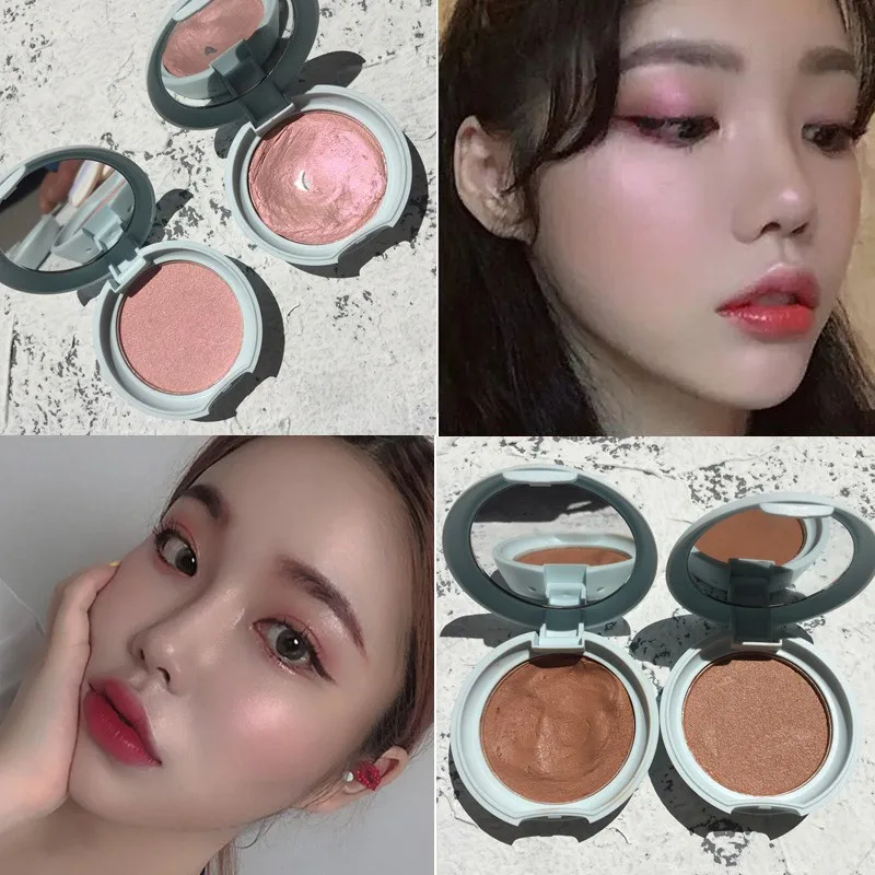 Shimmer хайлайтер пудра палитра лицо макияж контуринг Highlight Shadow Powder Puff осветить один цвет