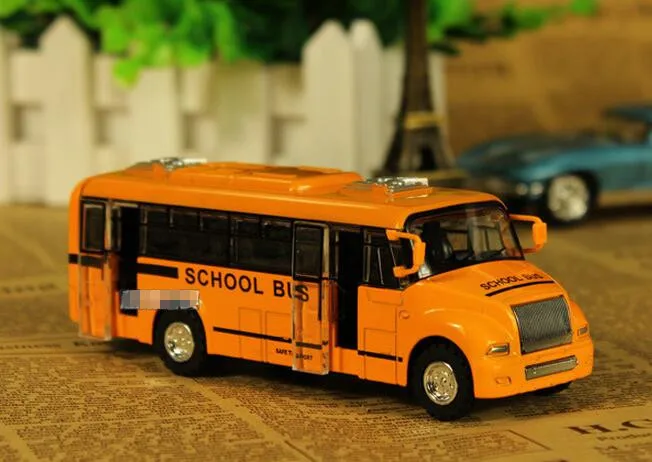 Alloy City School Bus Toy Model Car Light Music For Baby Kids Children Playing Games (8)