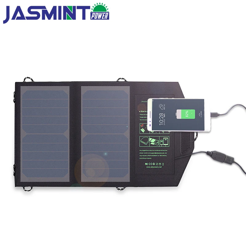 

10W 5V Foldable Solar Panel Portable Charger with USB Solar Battery Charging power bank for Phone for Hiking Outdoors