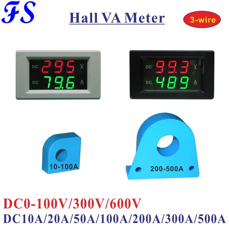 Вольтметр Амперметр YB4835HVA Hall амперметр 0 100 в 300 В 600 постоянного тока 20A 50A 100A 200A 300A
