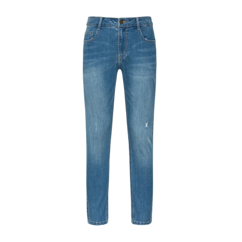 the middle blue SEMIR, новинка весны, мужские эластичные хлопковые Стрейчевые джинсы, брюки, свободный крой, джинсовые брюки, Мужская брендовая модная одежда - Цвет: the middle blue
