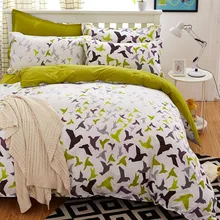 bedding set 5 size green bird bedding set duvet cover set Korean font b bed b