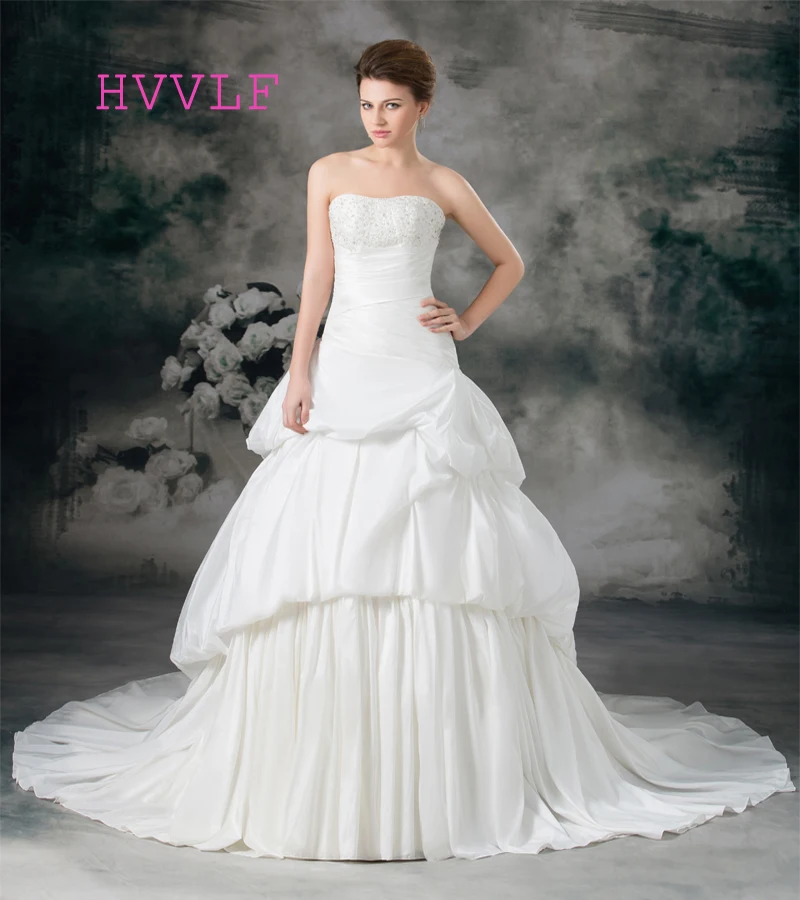 Cheap 2019 Wedding Dresses Ball Gown Sweetheart Beaded