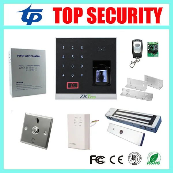 

X8-BT fingerprint access control with Bluetooth,280KG EM lock magnetic lock, 12V power supply, Metal exit button and door bell