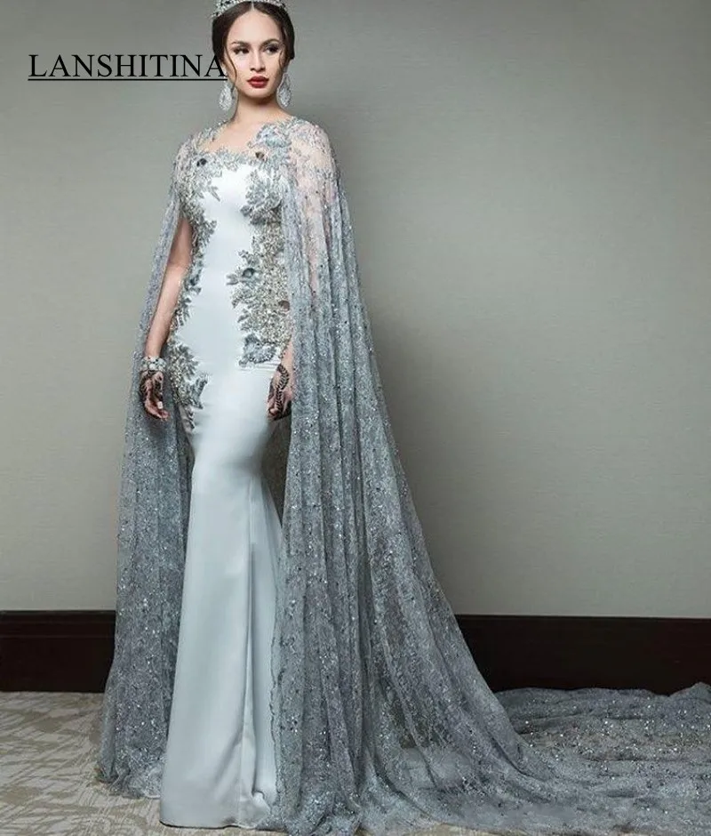 Luxury Mermaid Evening Gowns Embroidery Beaded Full Length Ruched Modern Formal Women Adult Dress Lace Party Custom Made | Свадьбы и