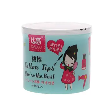 

300pcs Bamboo Cotton Swab Wood Sticks Soft Cotton Buds cleaning of Ears Tampons Cotton Swab