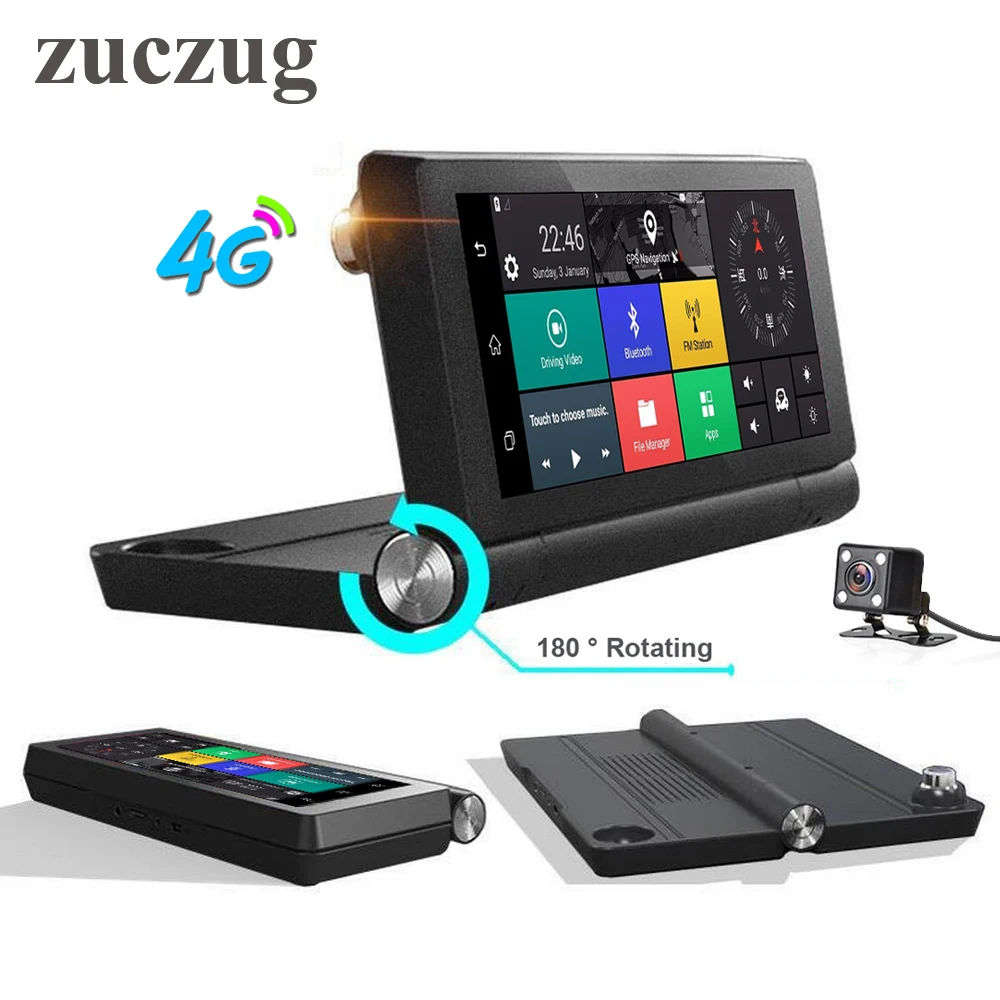 

Dashboard 7" 4G Car DVR Camera GPS Navigatior Remote Monitor Smart Android 5.1 Wifi Bluetooth Dual Lens 1080P WIFI Dashcam