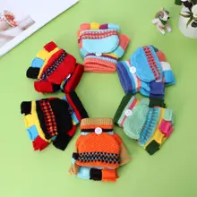 Новинка года; Лидер продаж; 1 пара; Детские женские перчатки митенки для мальчиков; Детские Зимние теплые варежки; высокое качество; уход за ребенком