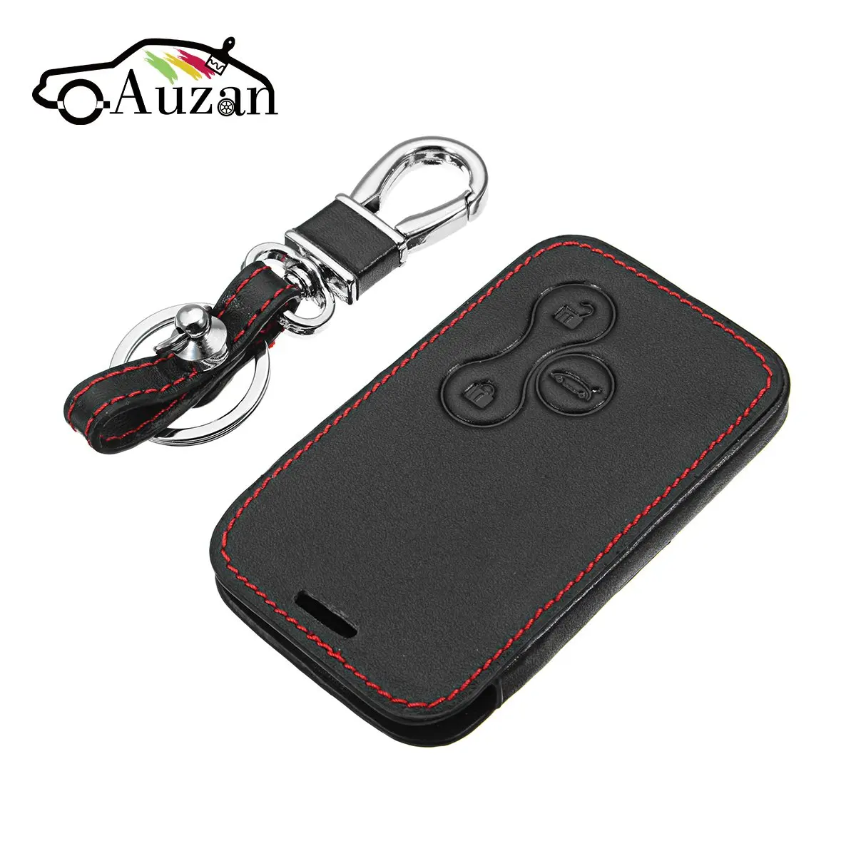 

Red Line 3 Buttons Car Remote Key Leather Cover Shell for Renault Megane R.S. Scenic
