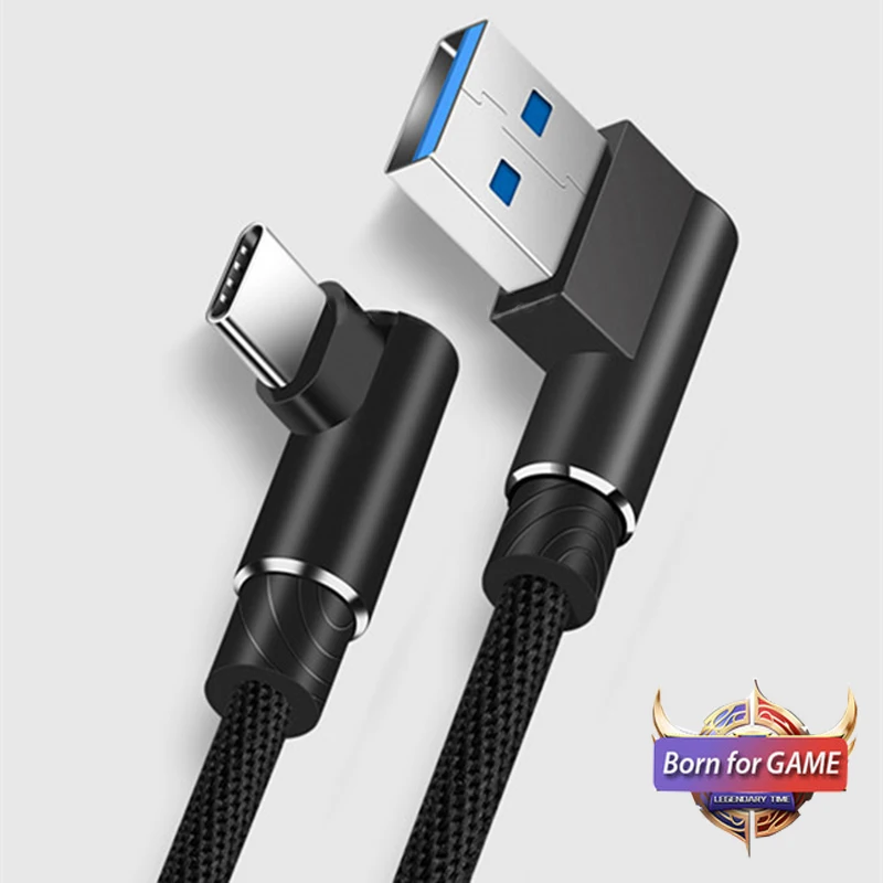 

1m 2m 3m 90 Degree USB Type C Charge Cable L Type USB C Data Cable Line Tipe C Wire for Oneplus 6T 7 Pro Xiaomi Mi 9 SE Mix 3
